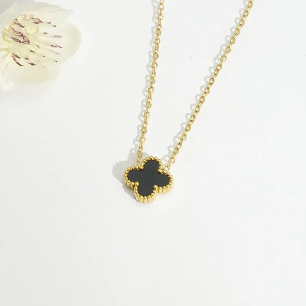 Black clover necklace